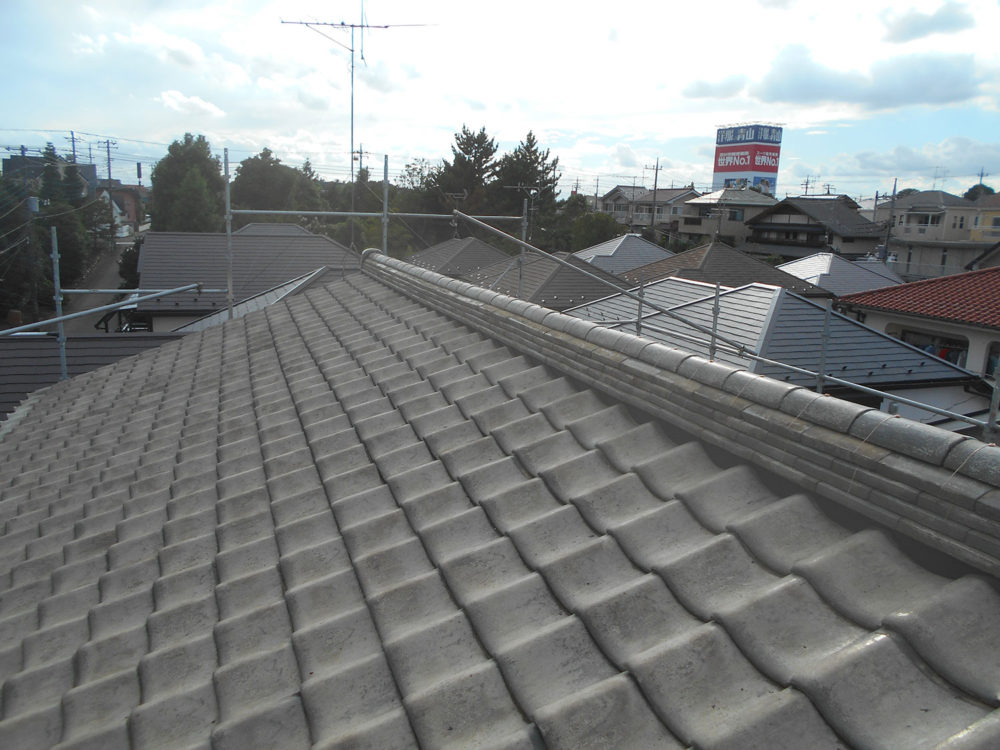 大屋根葺き戻し工事