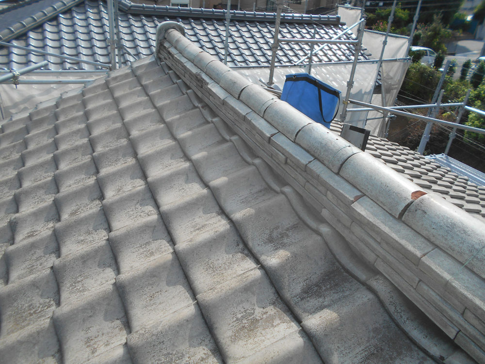 大屋根葺き戻し工事